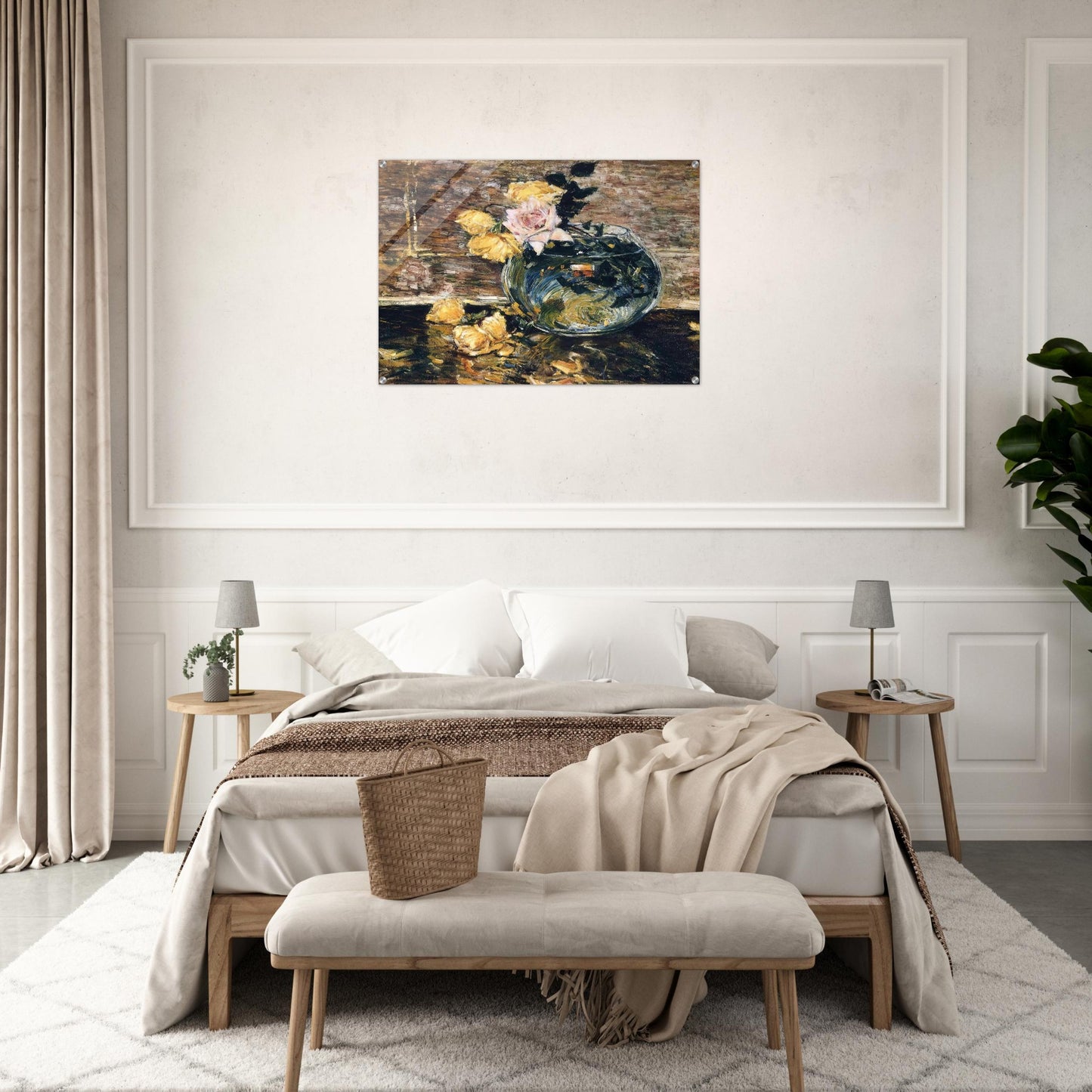 Roses in a Vase - Childe Hassam Acrylic Print - 70x100 cm / 28x40″ inches