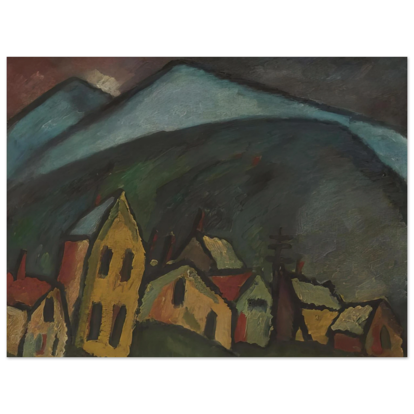 Alexej von Jawlensky - BERGLANDSCHAFT MIT H USERN 1912  75x100 cm / 30x40inches Fine Art Poster