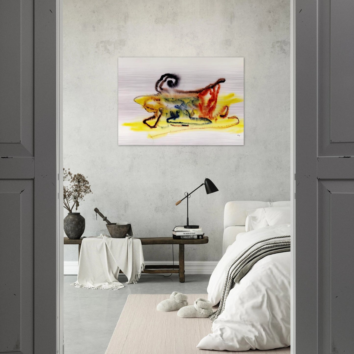 UNTITLED 1961 - Henri Michaux Brushed Aluminum Print - 70x100 cm / 28x40 inches | Henri Michaux Aluminum Print | Henri Michaux Prints