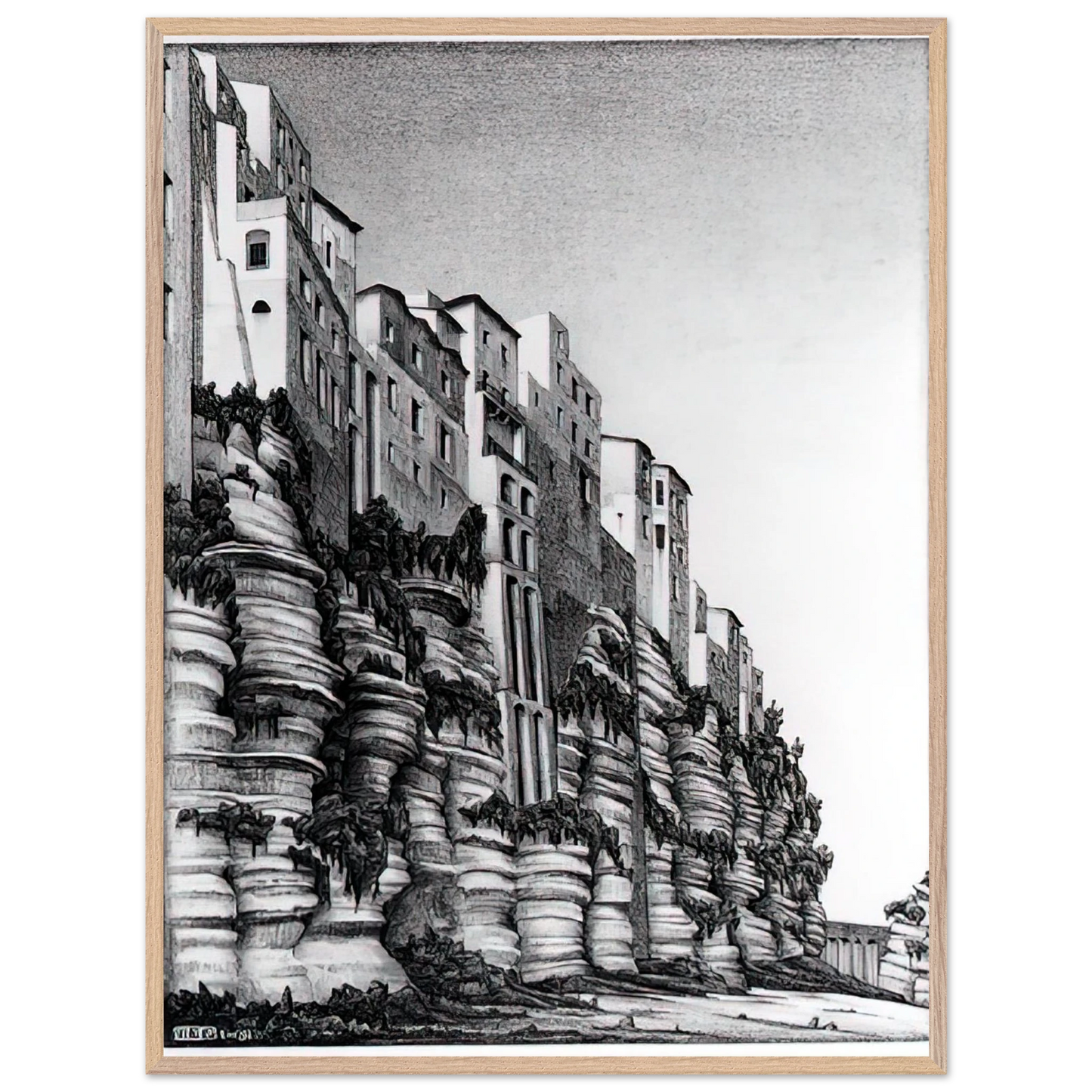 MC Escher - TROPEA CALABRIA Wall art - 60x80 cm / 24x32 inches - Fine Art Poster-canvas - -