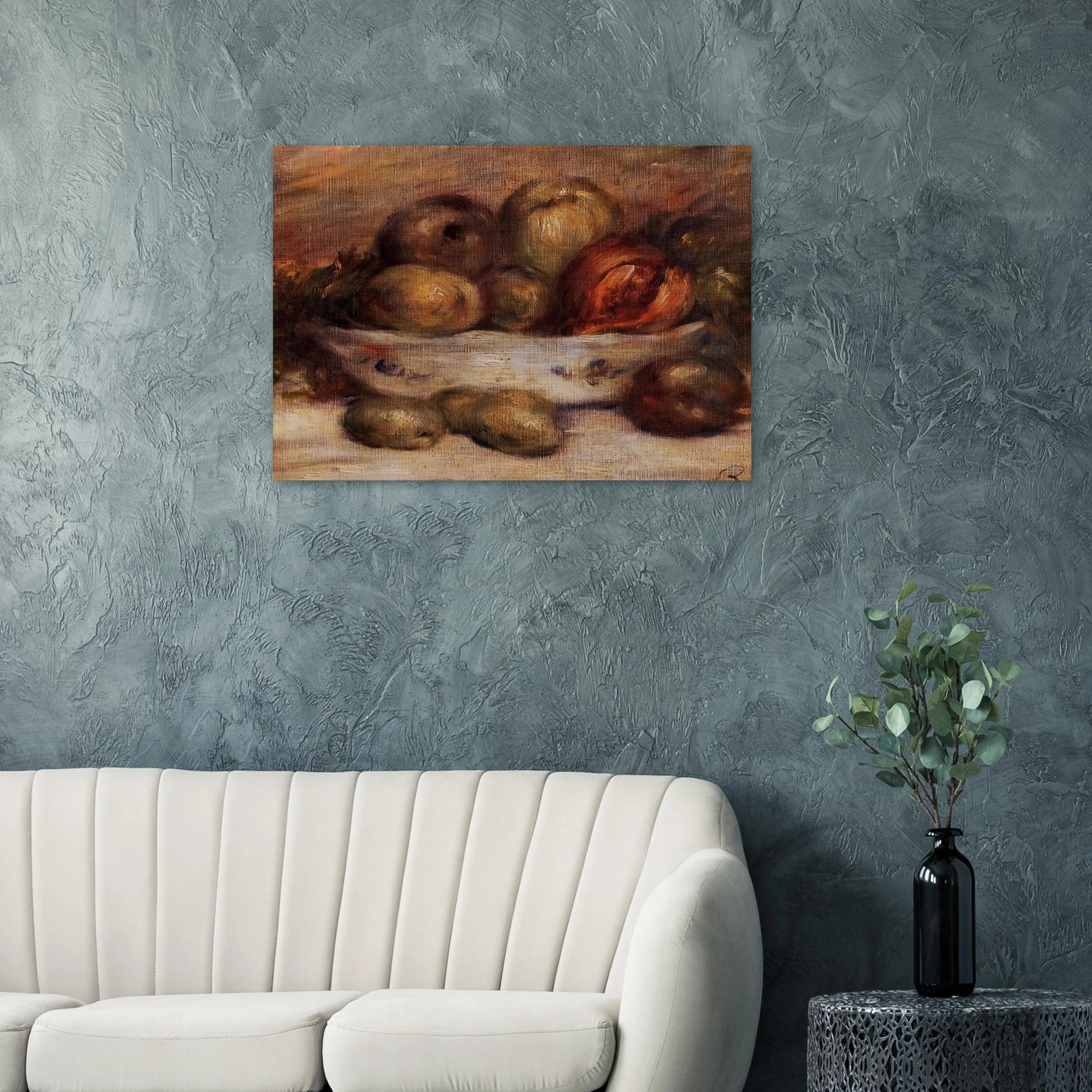 Still Life with Fruit - Pierre-Auguste Renoir Brushed Aluminum Print - 70x100 cm / 28x40 inches | Pierre-Auguste Renoir Aluminum Print | Pierre-Auguste Renoir Prints