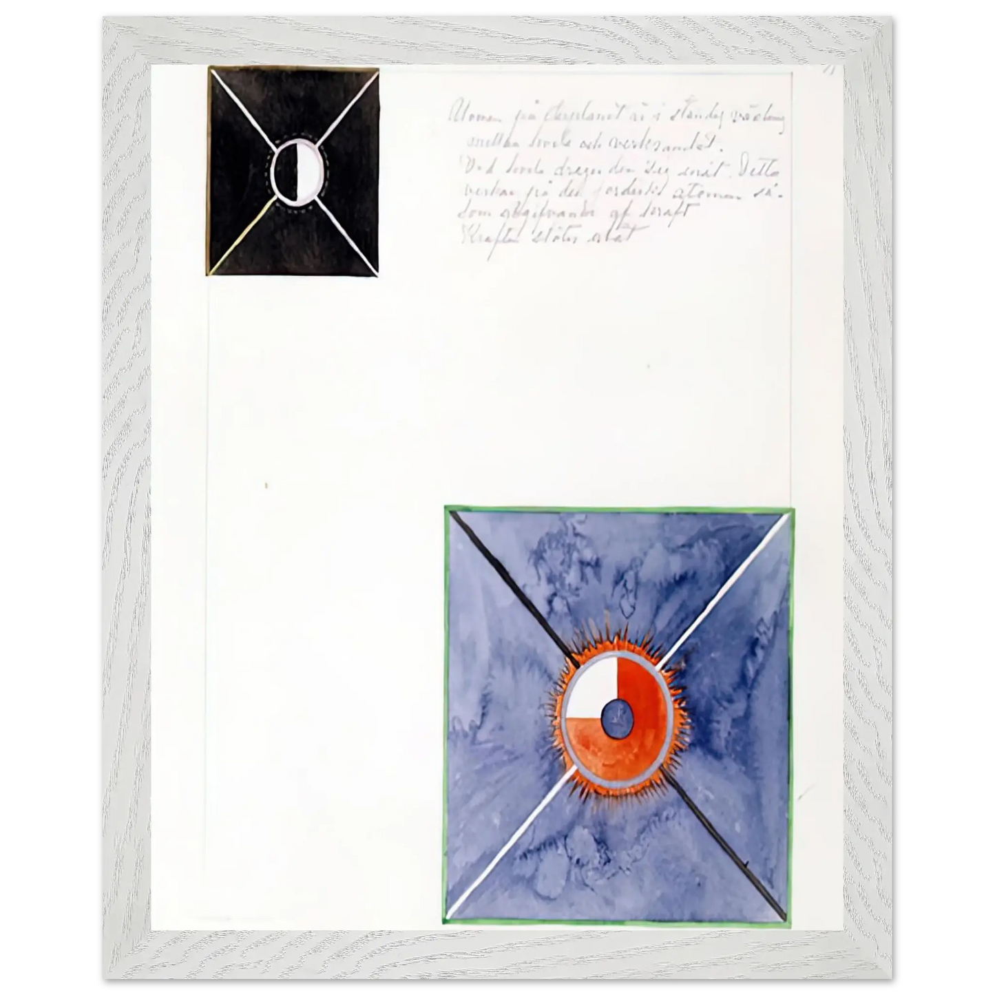 Hilma af Klint - ATOM SERIES NO 8 ATOM ON THE ETHER PLANE IS IN CONSTANT CHANGE BETWEEN REST AND ACTIVITY AT THE 1917 Wall art - 21x29.7 cm / 8x12" - Premium Wooden Framed Poster With Fine Art Paper - Black frame