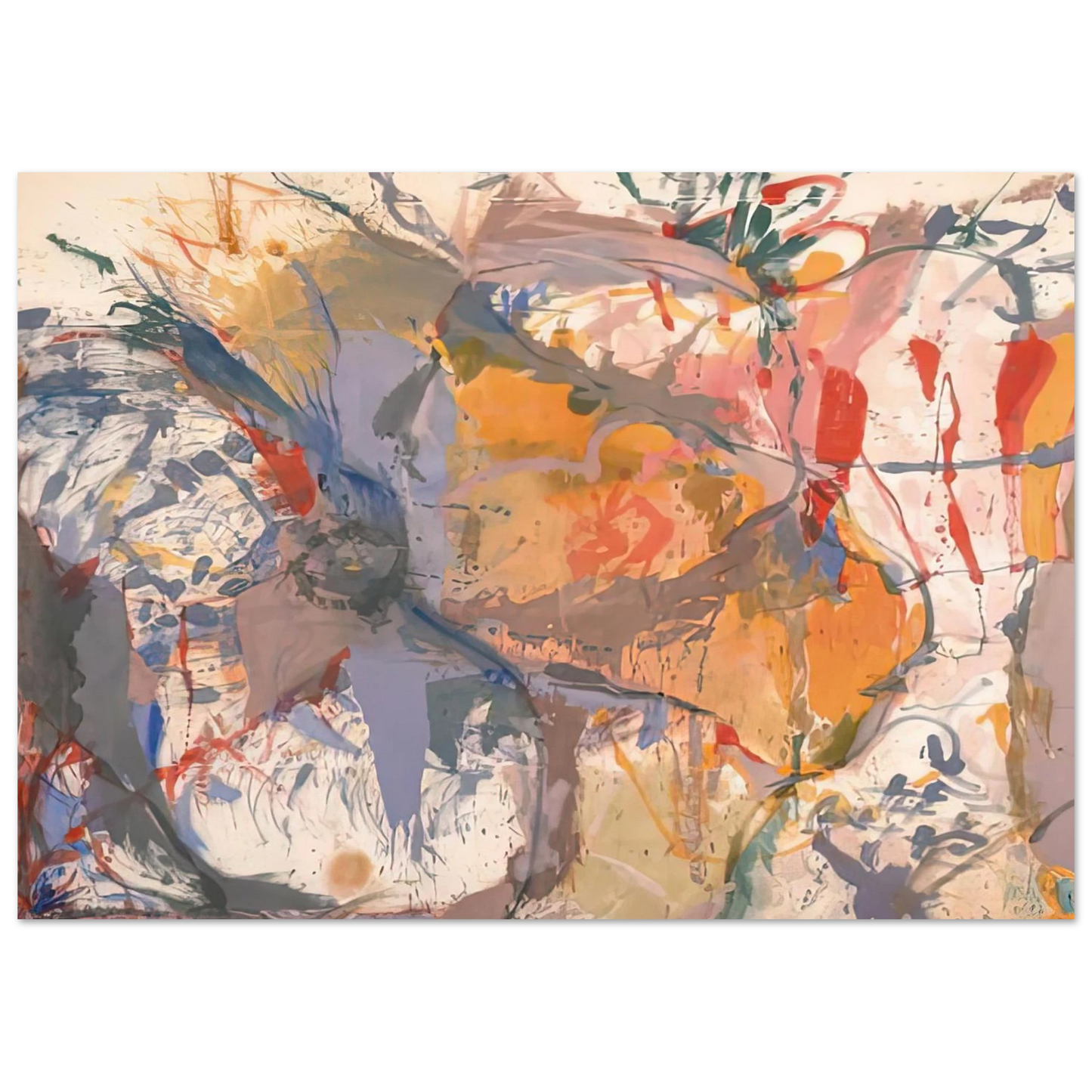 Helen Frankenthaler - Before the Caves, 1958- Wall Art - 30x40 cm / 12x16 inches - Premium Wooden Framed Poster With Fine Art Paper-canvas - Wood frame
