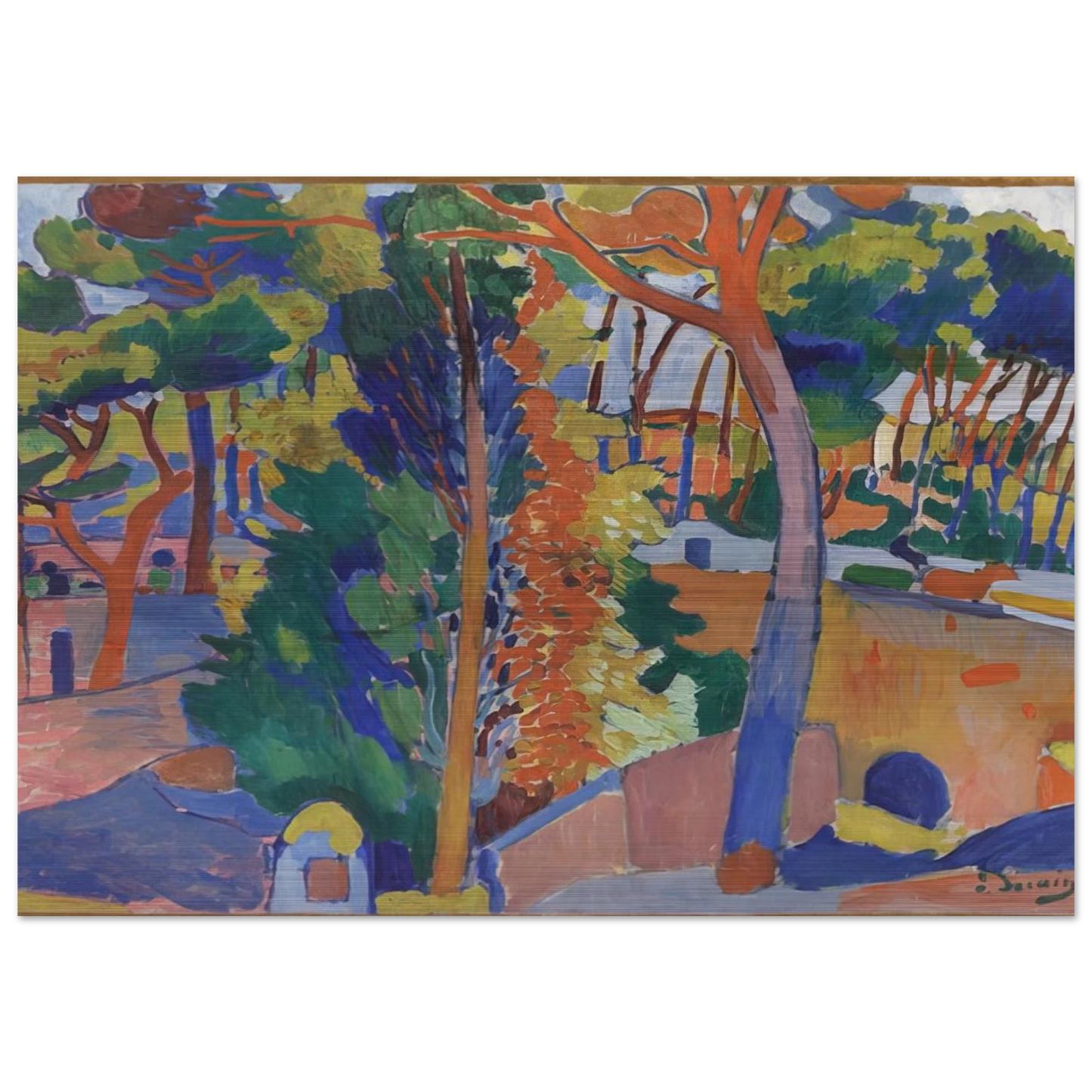 BRIDGE OVER THE RIOU 1906 - Andre Derain Brushed Aluminum Print - 70x100 cm / 28x40 inches | Andre Derain Aluminum Print | Andre Derain Prints