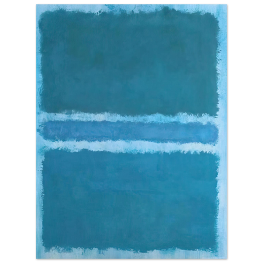 Mark Rothko - Untitled Blue Divided by Blue - 1966 Wall Art - 21x29.7 cm / 8x12" - Fine Art Poster - -