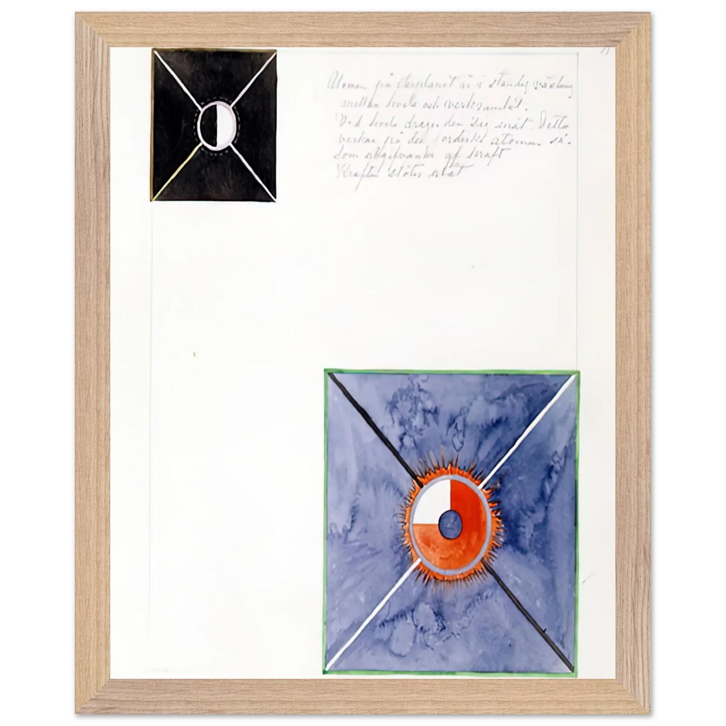 Hilma af Klint - ATOM SERIES NO 8 ATOM ON THE ETHER PLANE IS IN CONSTANT CHANGE BETWEEN REST AND ACTIVITY AT THE 1917 Wall art - 45x60 cm / 18x24 Inches - Premium Wooden Framed Poster With Fine Art Paper - White frame
