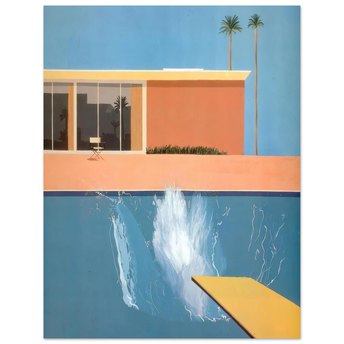 David Hockney - David Hockney Wall art - 40x50 cm / 16x20 Inches - Premium Wooden Framed Poster With Fine Art Paper - White frame