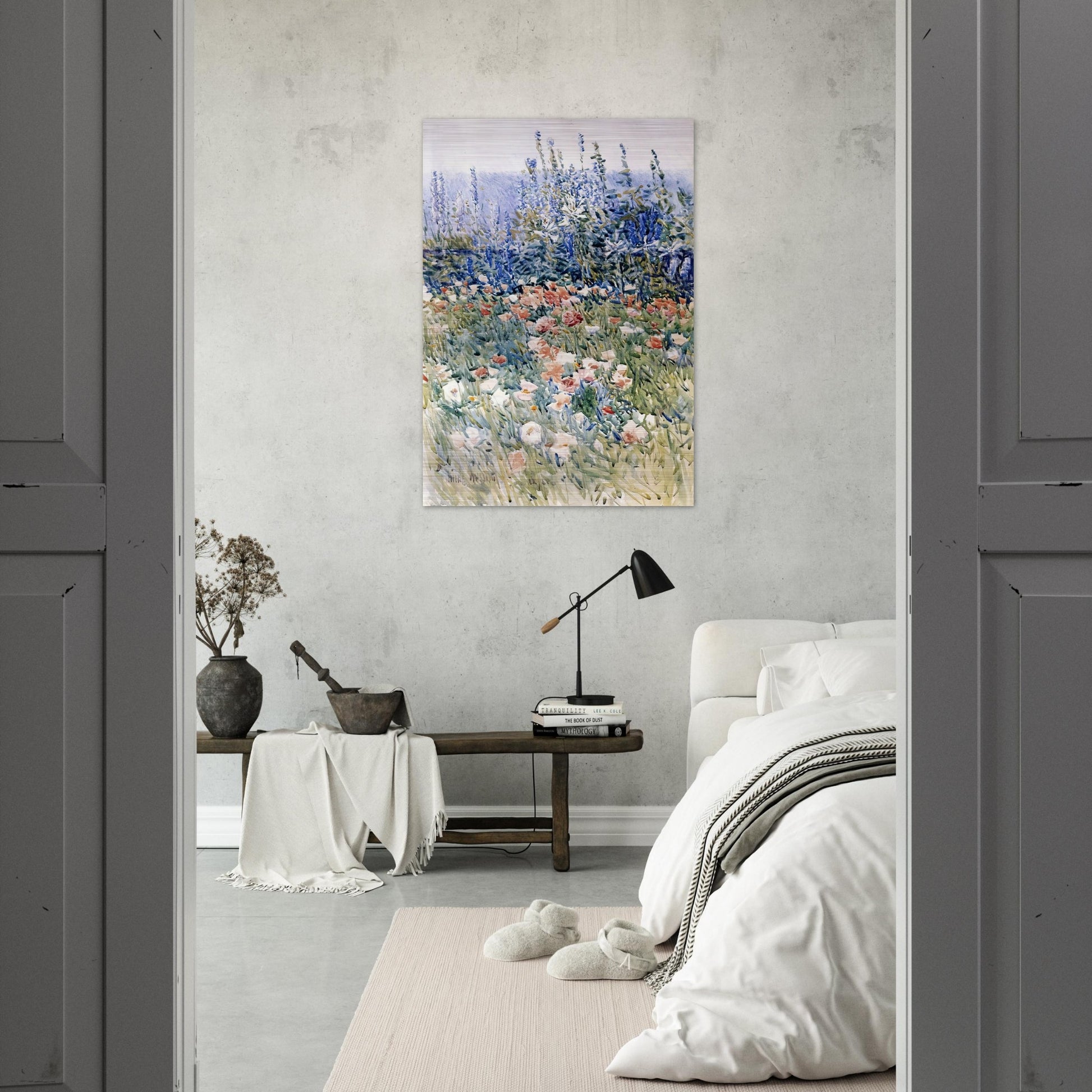 Flower Garden, Isles of Shoals - Childe Hassam Brushed Aluminum Print - 70x100 cm / 28x40 inches | Childe Hassam Aluminum Print | Childe Hassam Prints