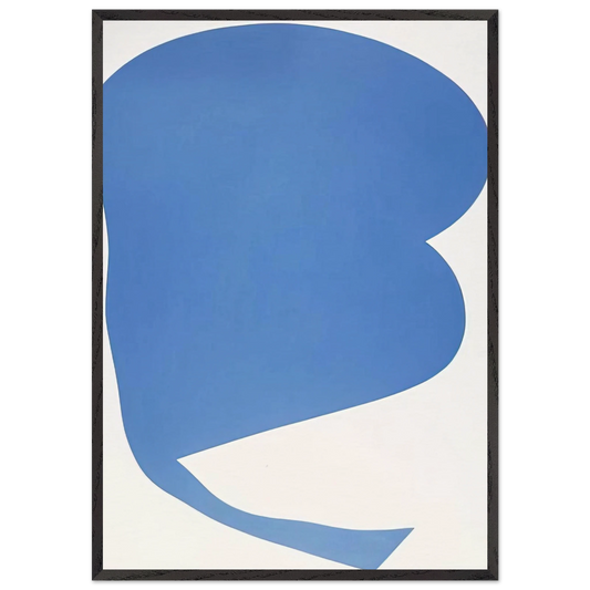 Blue on White - Ellsworth Kelly 70x100 cm / 28x40 inches Framed Art Print – Black Wooden Frame