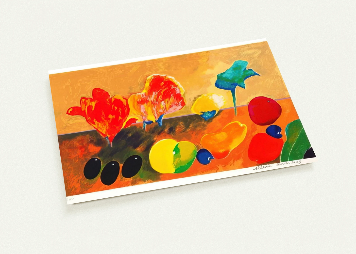 Flores e Frutas - 2003 By Aldemir Martins Pack of 10 Post Cards | Aldemir Martins Post Cards | A6 (10.5 x 14.8 cm) - 4.1 x 5.8 inches