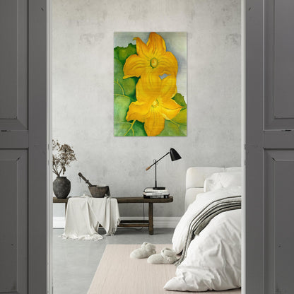 Squash Blossoms I - Georgia O'Keeffe Brushed Aluminum Print - 70x100 cm / 28x40 inches | Georgia O'Keeffe Aluminum Print | Georgia O'Keeffe Prints