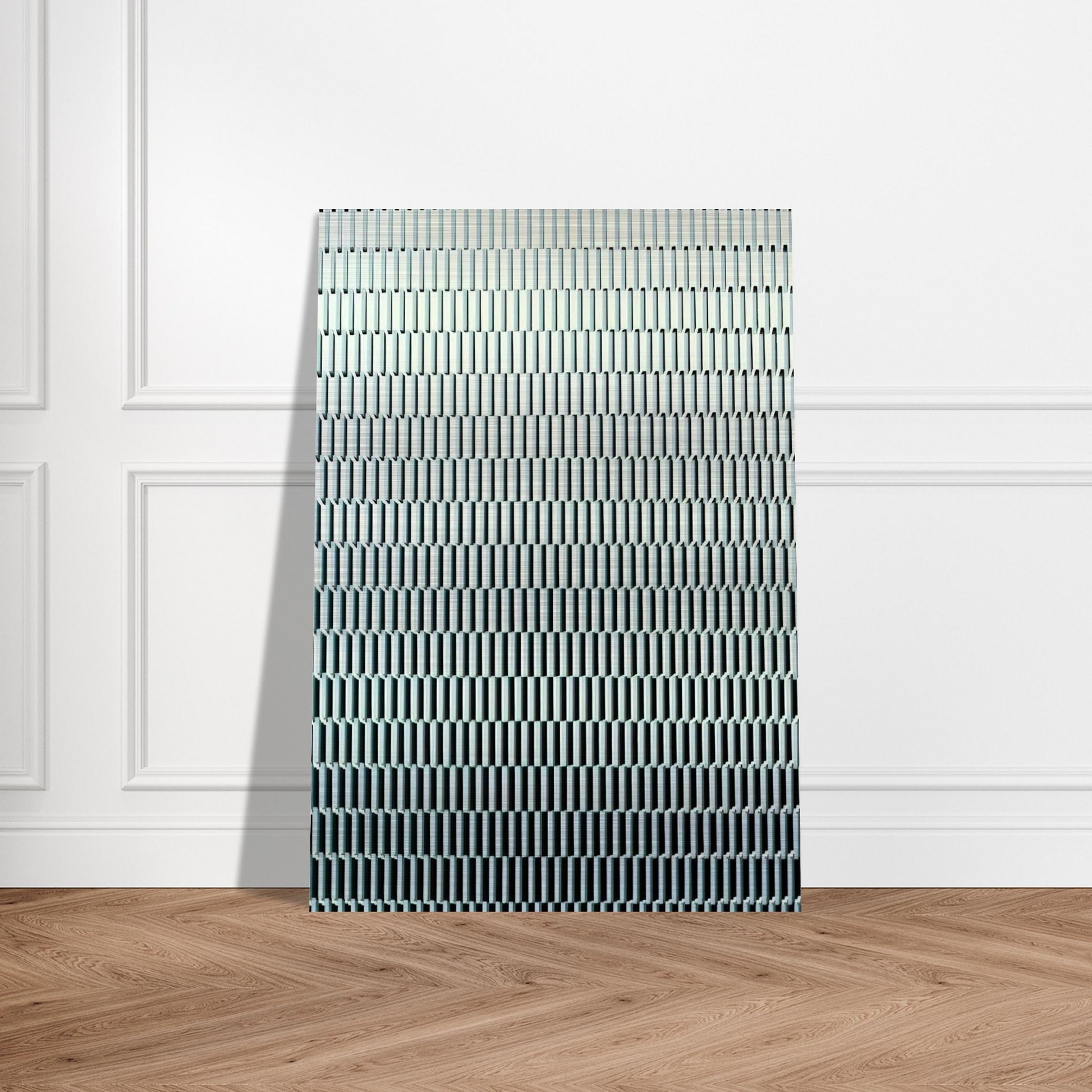 4 trames de tirets pivotées sur un côté - 1971 - Francois Morellet Brushed Aluminum Print - 70x100 cm / 28x40 inches | Francois Morellet Aluminum Print | Francois Morellet Prints