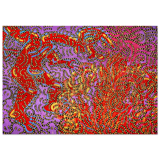 MOSES AND THE BURNING BUSH 1985 - Keith Haring Brushed Aluminum Print - 70x100 cm / 28x40 inches | Keith Haring Aluminum Print | Keith Haring Prints