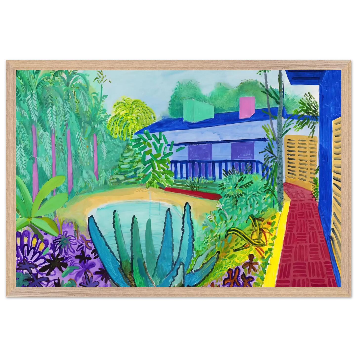 David Hockney - David Hockney Wall art - A1 (59.4 x 84.1  cm) - Premium Wooden Framed Poster With Fine Art Paper - Wood frame