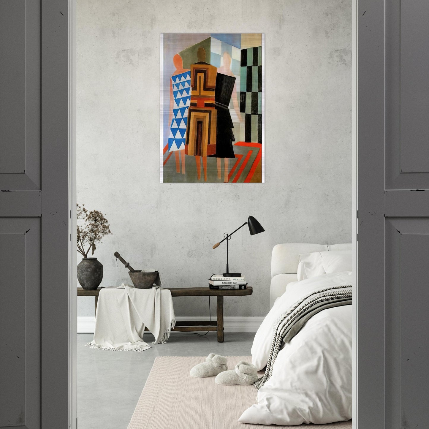 THREE WOMEN DRESSED SIMULTANEOUSLY - Sonia Delaunay Brushed Aluminum Print - 70x100 cm / 28x40 inches | Sonia Delaunay Aluminum Print | Sonia Delaunay Prints