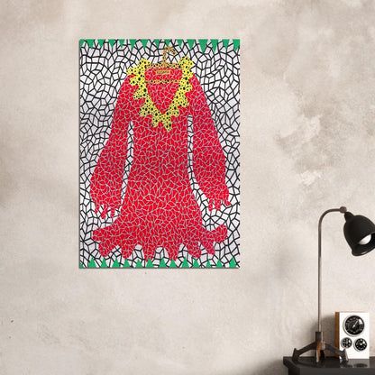 DRESS 1982 - Yayoi Kusama Brushed Aluminum Print - 70x100 cm / 28x40 inches | Yayoi Kusama Aluminum Print | Yayoi Kusama Prints