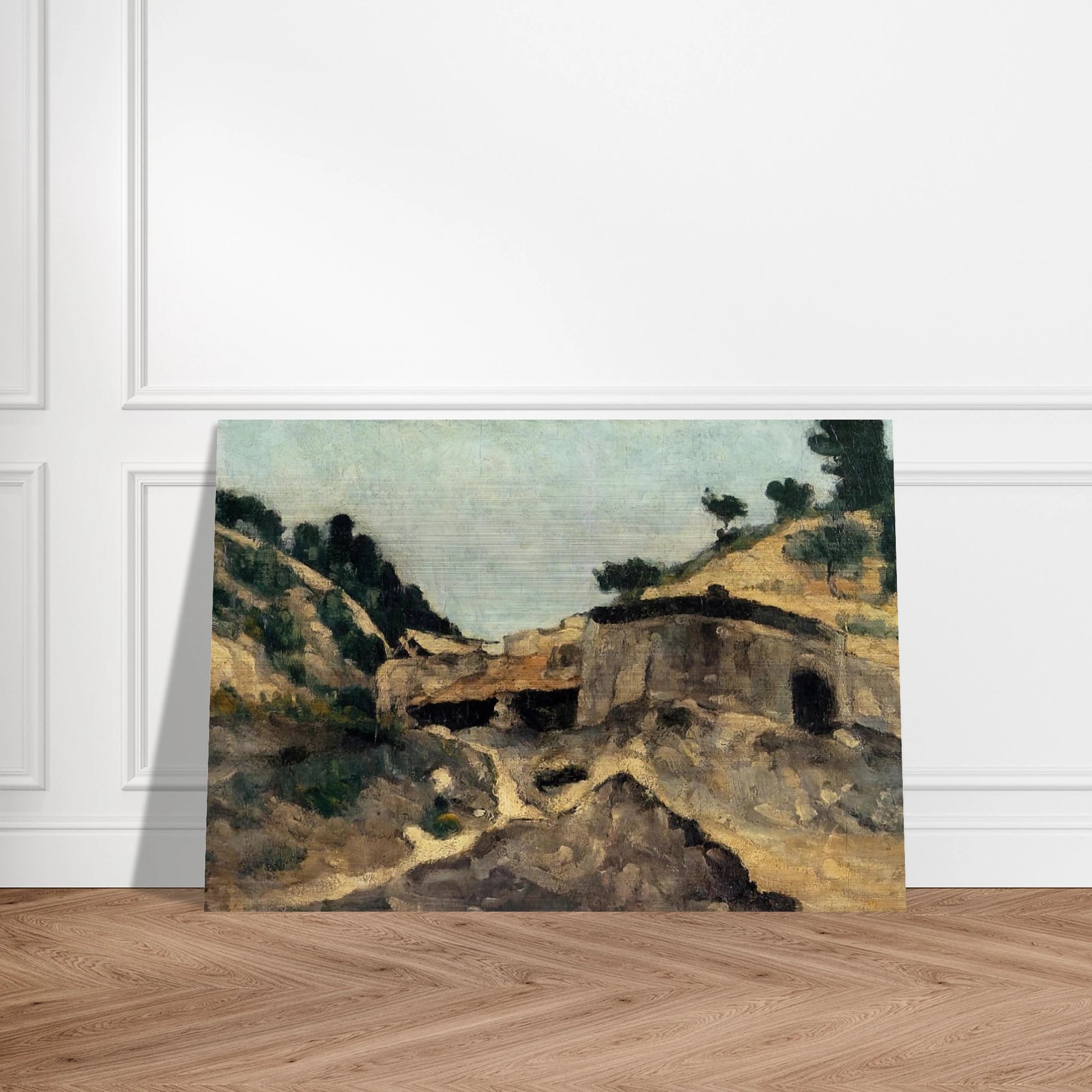 Landscape with Watermill - Paul Cézanne Brushed Aluminum Print - 70x100 cm / 28x40 inches | Paul Cézanne Aluminum Print | Paul Cézanne Prints