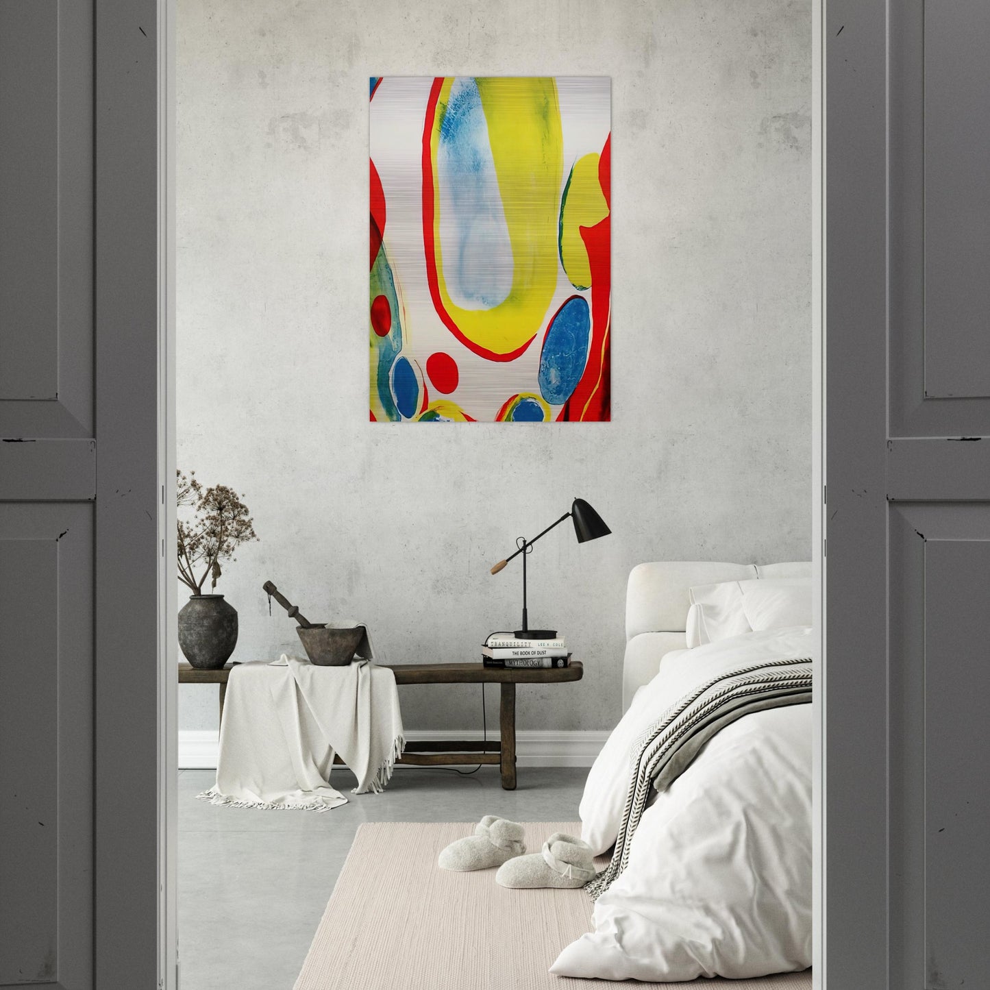 Red, Yellow and Blue - Alice Baber Brushed Aluminum Print - 70x100 cm / 28x40 inches | Alice Baber Aluminum Print | Alice Baber Prints