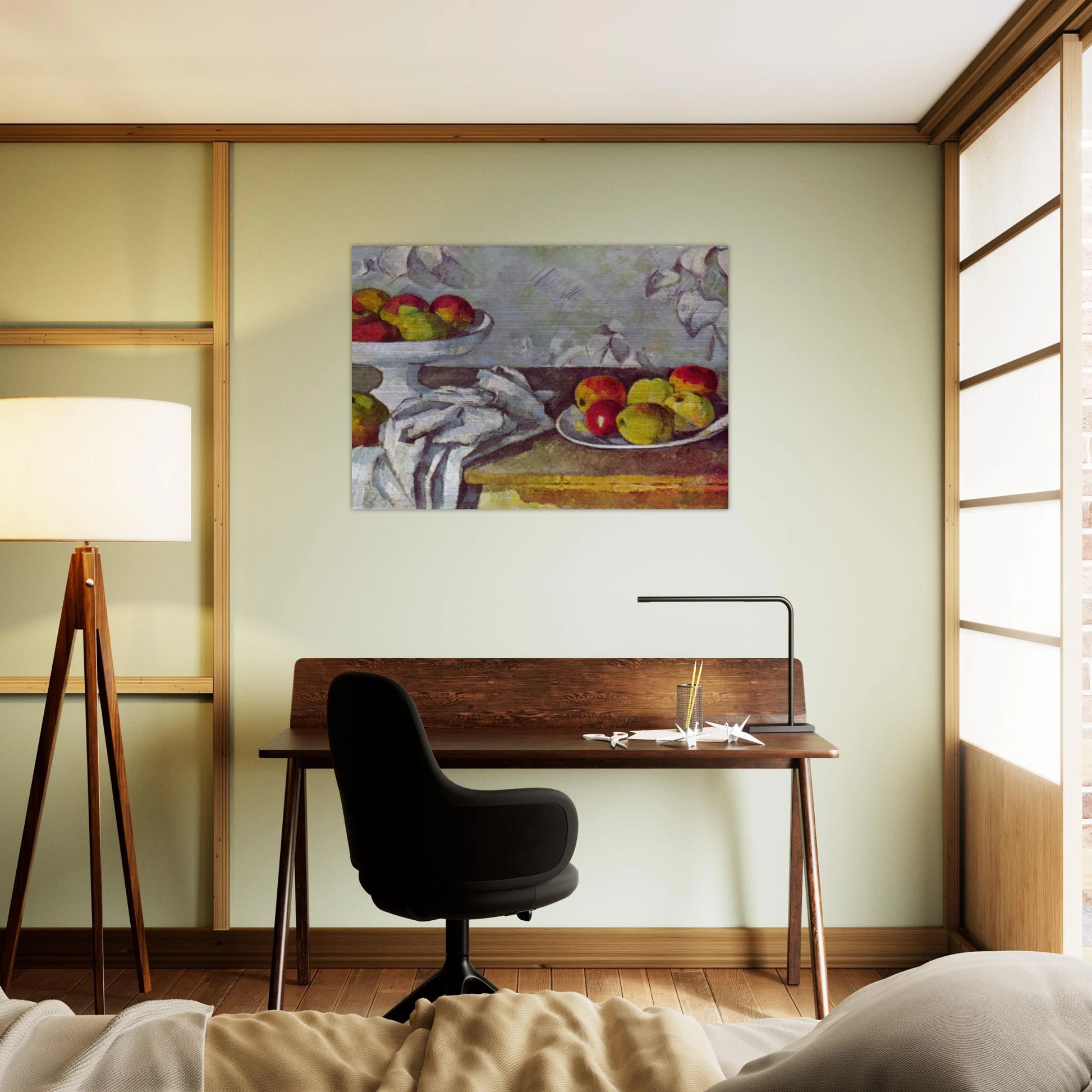 Still life with apples and fruit bowl - Paul Cézanne Brushed Aluminum Print - 70x100 cm / 28x40 inches | Paul Cézanne Aluminum Print | Paul Cézanne Prints