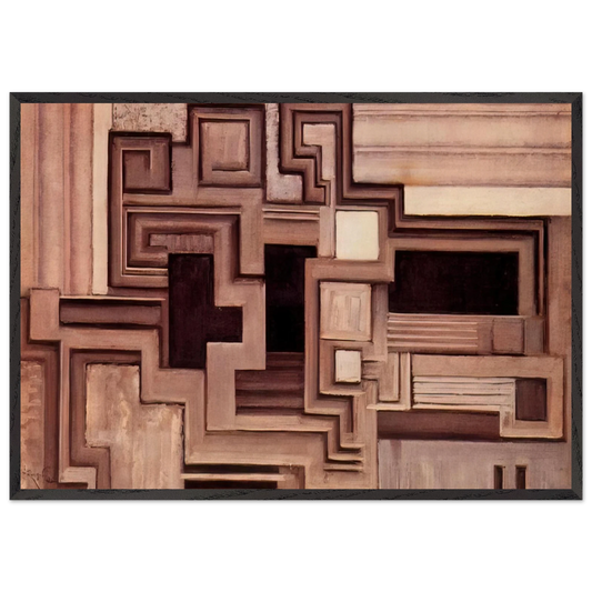 Two grays II - Frantisek Kupka 70x100 cm / 28x40 inches Framed Art Print – Black Wooden Frame