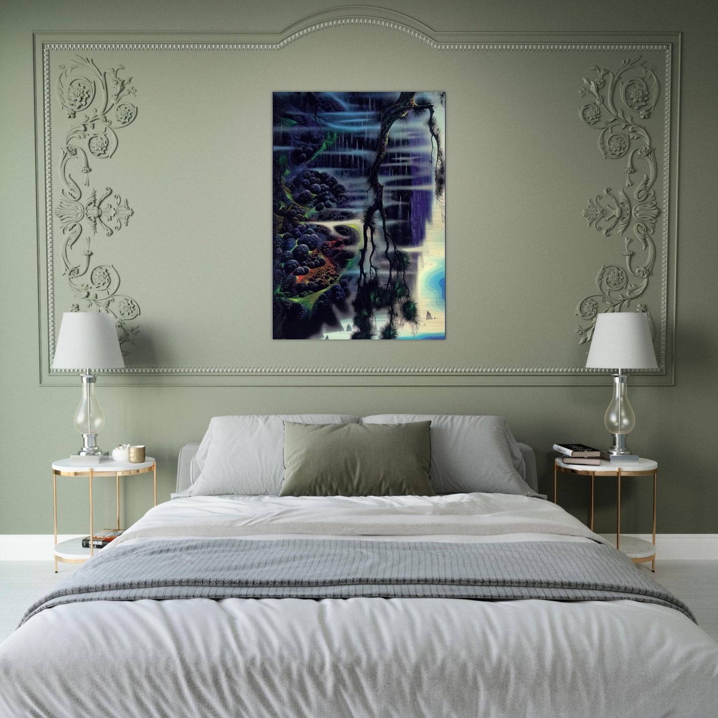 Seaside Splendor - Eyvind Earle Brushed Aluminum Print - 70x100 cm / 28x40 inches | Eyvind Earle Aluminum Print | Eyvind Earle Prints