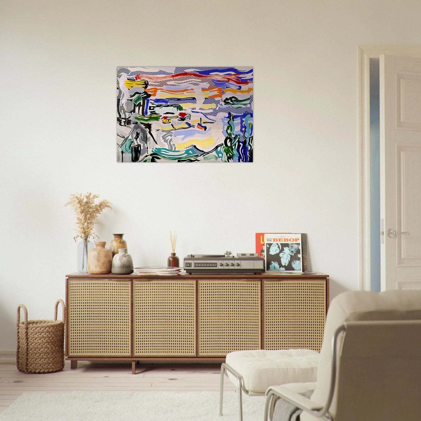 COAST VILLAGE 1987 - Roy Lichtenstein Brushed Aluminum Print - 70x100 cm / 28x40 inches | Roy Lichtenstein Aluminum Print | Roy Lichtenstein Prints