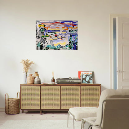 COAST VILLAGE 1987 - Roy Lichtenstein Brushed Aluminum Print - 70x100 cm / 28x40 inches | Roy Lichtenstein Aluminum Print | Roy Lichtenstein Prints