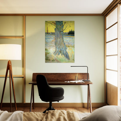 Trunk of an Old Yew Tree - Vincent van Gogh Brushed Aluminum Print - 70x100 cm / 28x40 inches | Vincent van Gogh Aluminum Print | Vincent van Gogh Prints