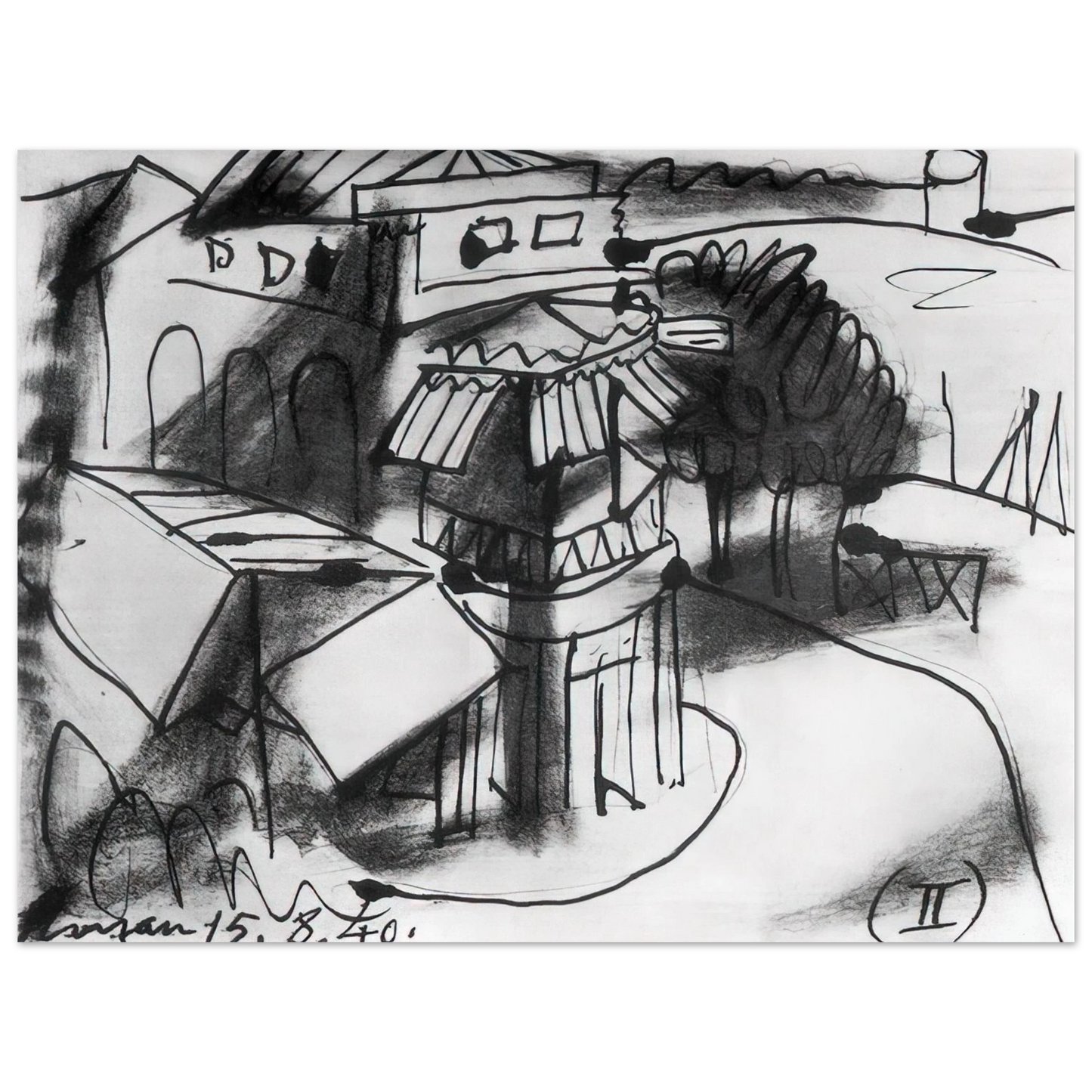 Pablo Picasso - CafÃƒÂ© in Royan - 1940  75x100 cm / 30x40inches Fine Art Poster