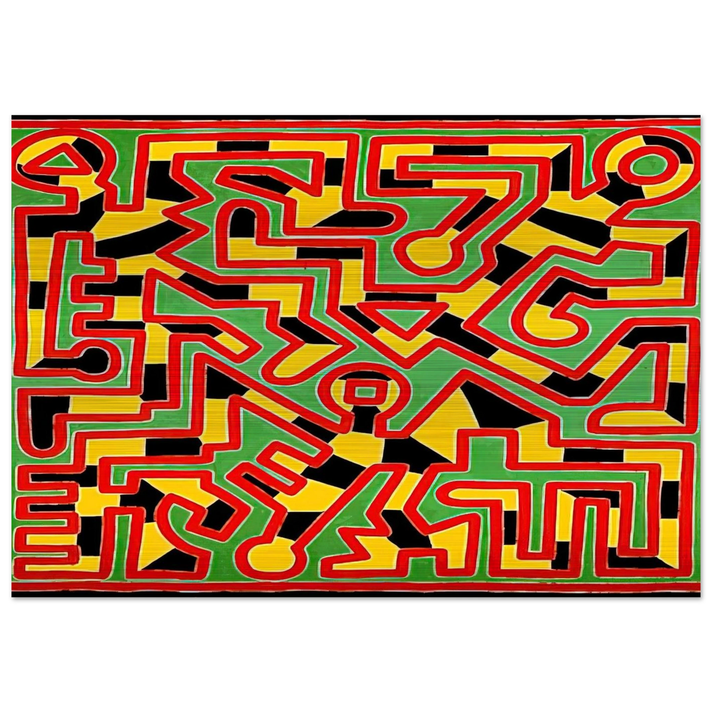 UNTITLED 1988 - Keith Haring Brushed Aluminum Print - 70x100 cm / 28x40 inches | Keith Haring Aluminum Print | Keith Haring Prints | Keith Haring Art For Sale