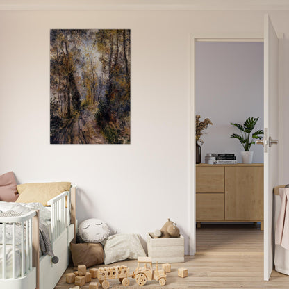The Path through the Forest - Pierre-Auguste Renoir Brushed Aluminum Print - 70x100 cm / 28x40 inches | Pierre-Auguste Renoir Aluminum Print | Pierre-Auguste Renoir Prints