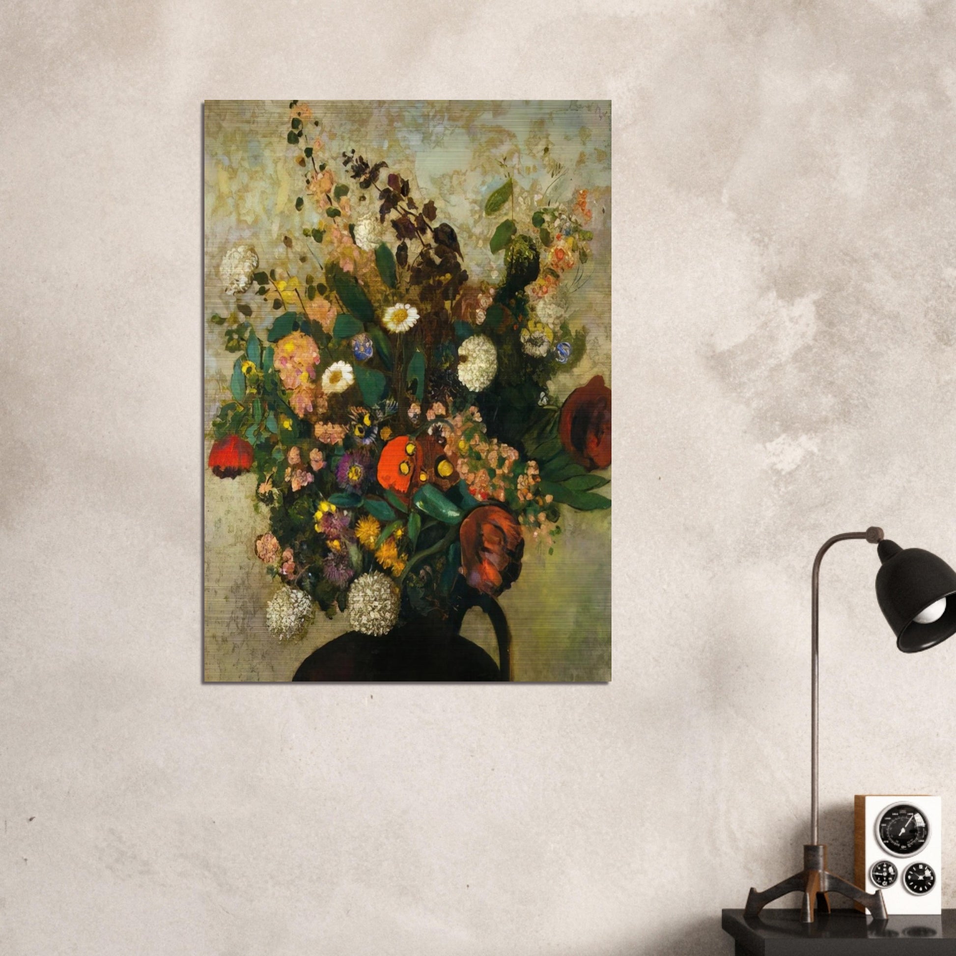 BOUQUET OF FLOWERS 5 - Odilon Redon Brushed Aluminum Print - 70x100 cm / 28x40 inches | Odilon Redon Aluminum Print | Odilon Redon Prints