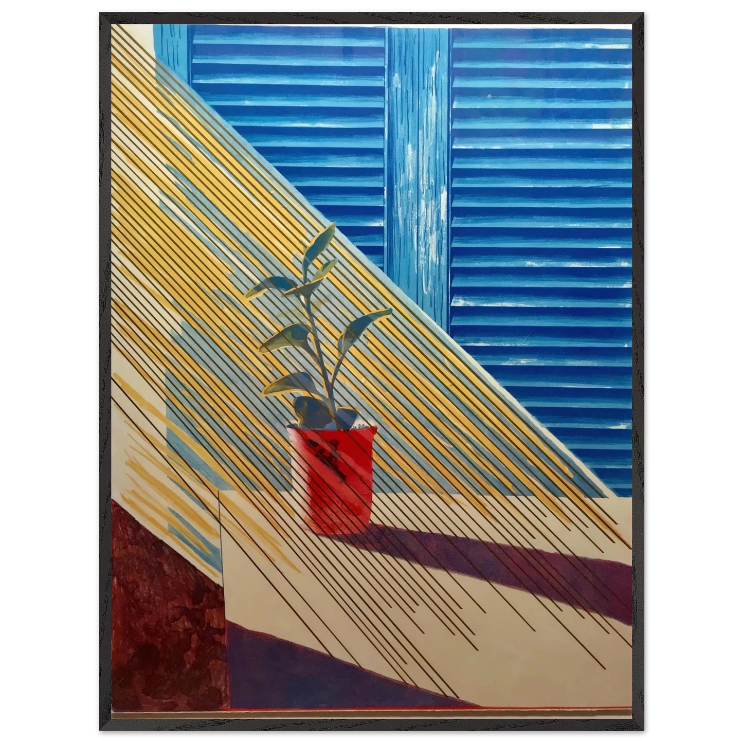 David Hockney - David Hockney Wall art - A3 (29.7 x 42  cm) - Premium Wooden Framed Poster With Fine Art Paper - Black frame