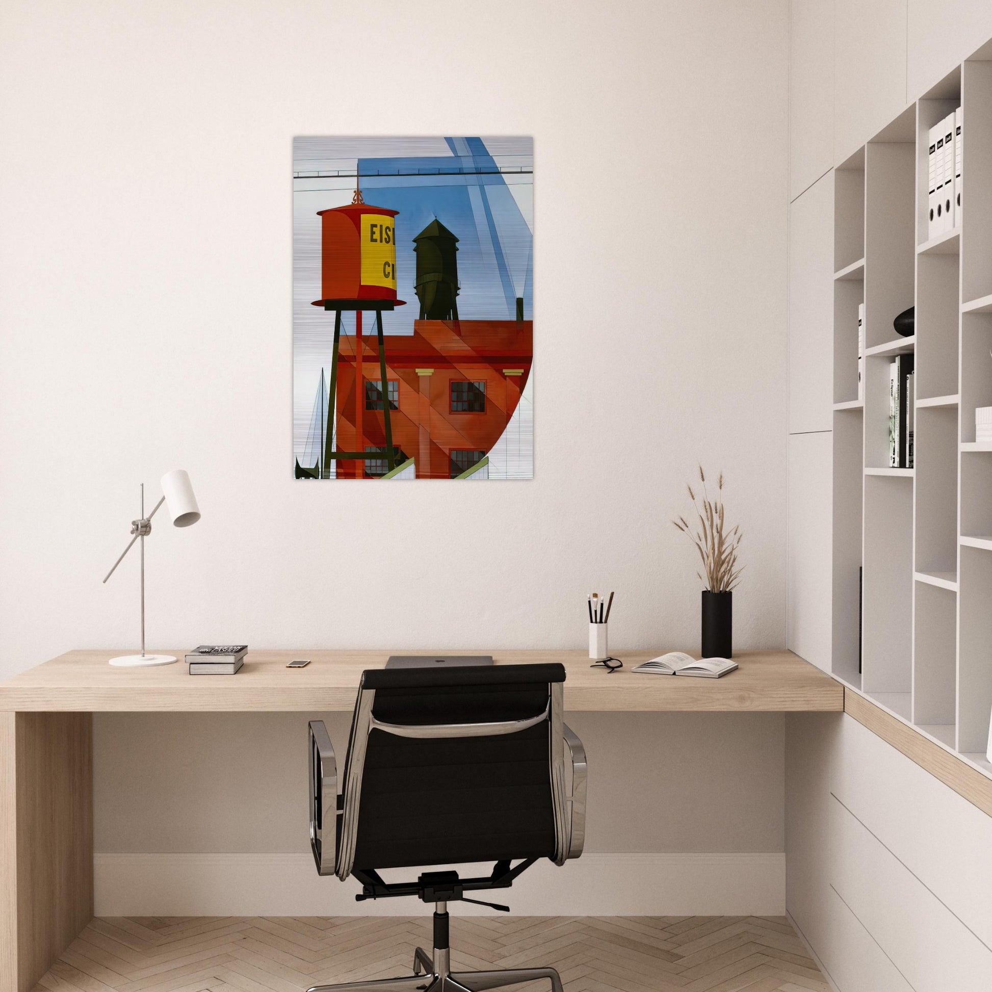 Buildings Abstraction, Lancaster - 1931 - Charles Demuth Brushed Aluminum Print - 70x100 cm / 28x40 inches | Charles Demuth Aluminum Print | Charles Demuth Prints