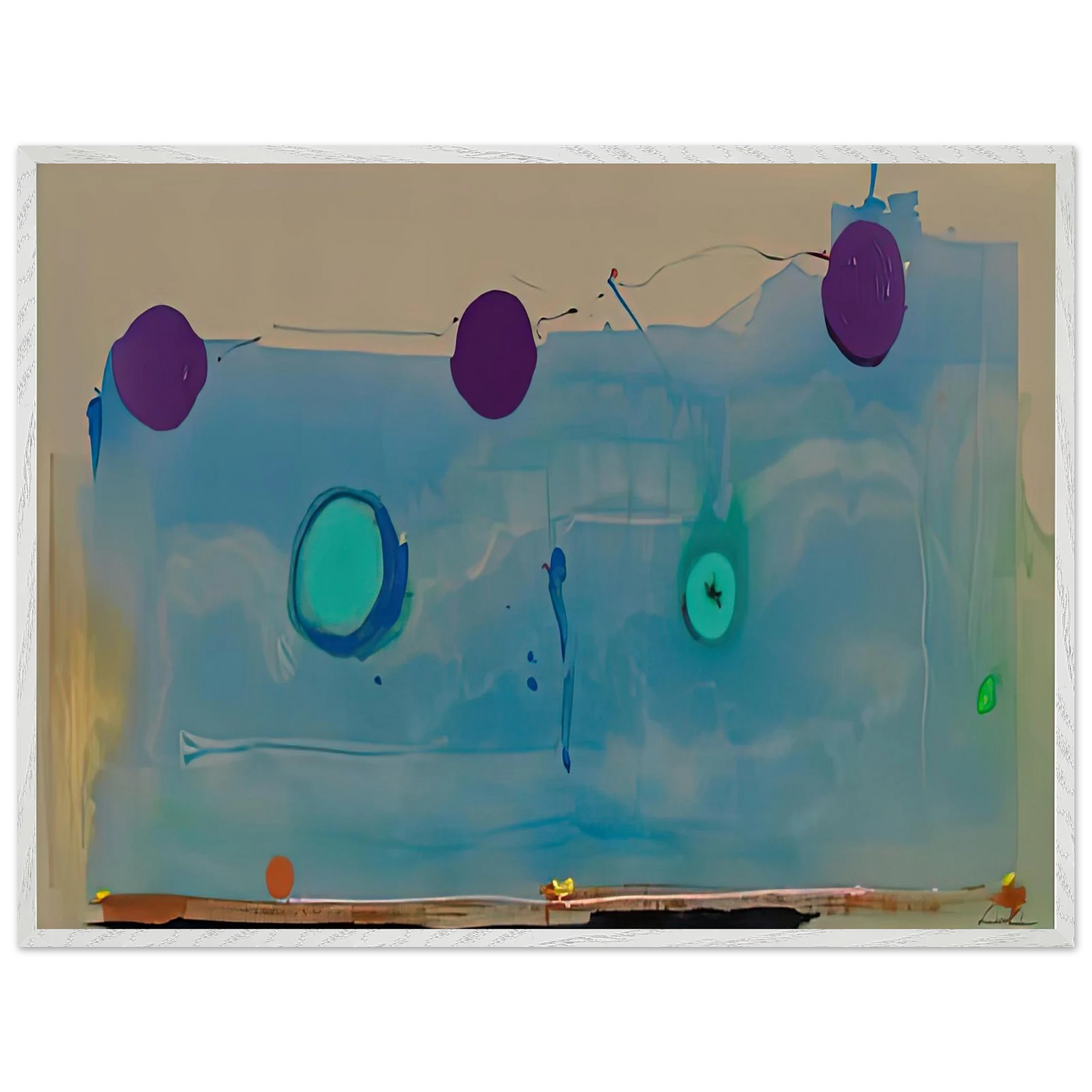 Helen Frankenthaler - Water Shadows, 1988- Wall Art - 60x80 cm / 24x32 inches - Premium Wooden Framed Poster With Fine Art Paper-canvas - Wood frame