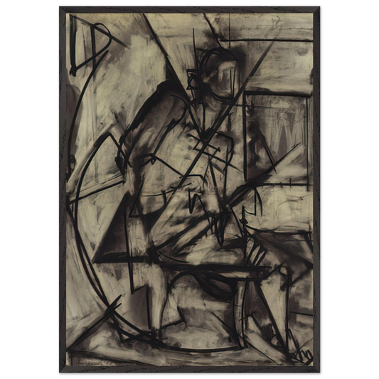 Seated Nude - Lee Krasner 70x100 cm / 28x40 inches Framed Art Print – Black Wooden Frame