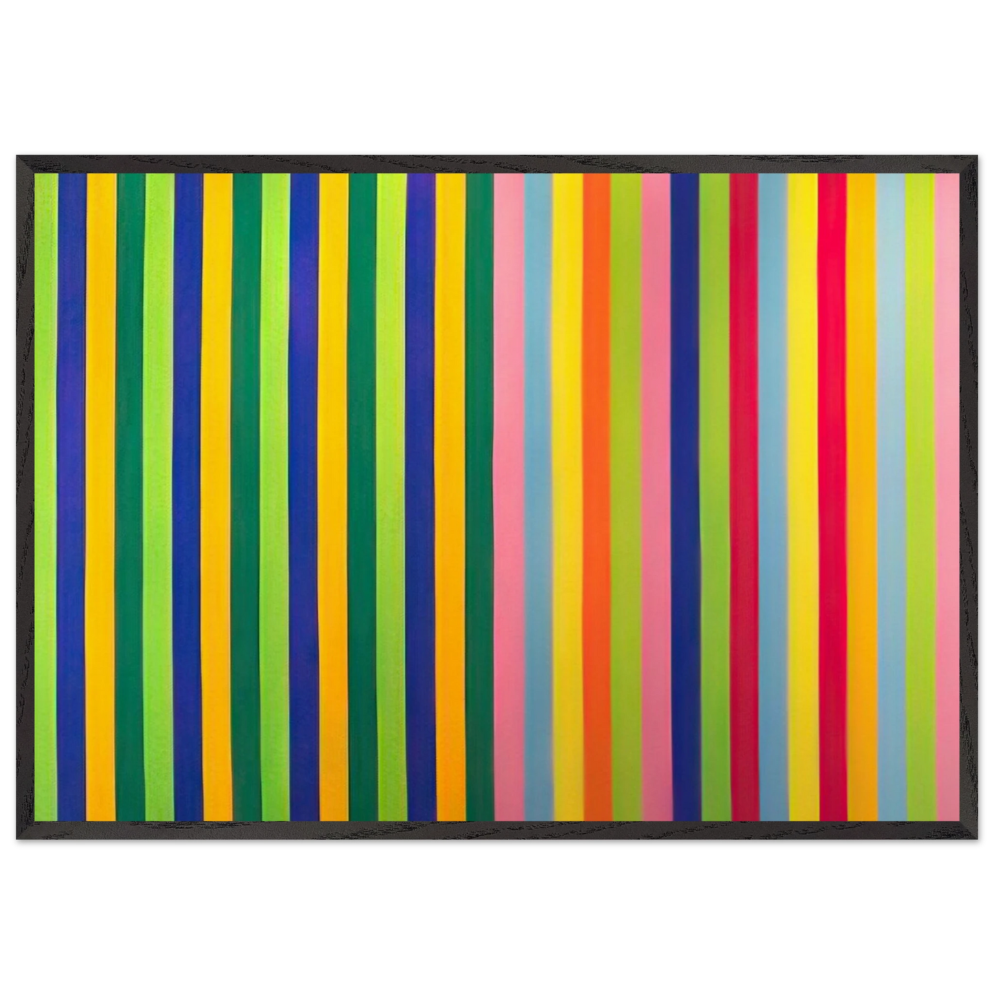 Solar Skin - 1964 - Gene Davis 70x100 cm / 28x40 inches Framed Art Print – Black Wooden Frame