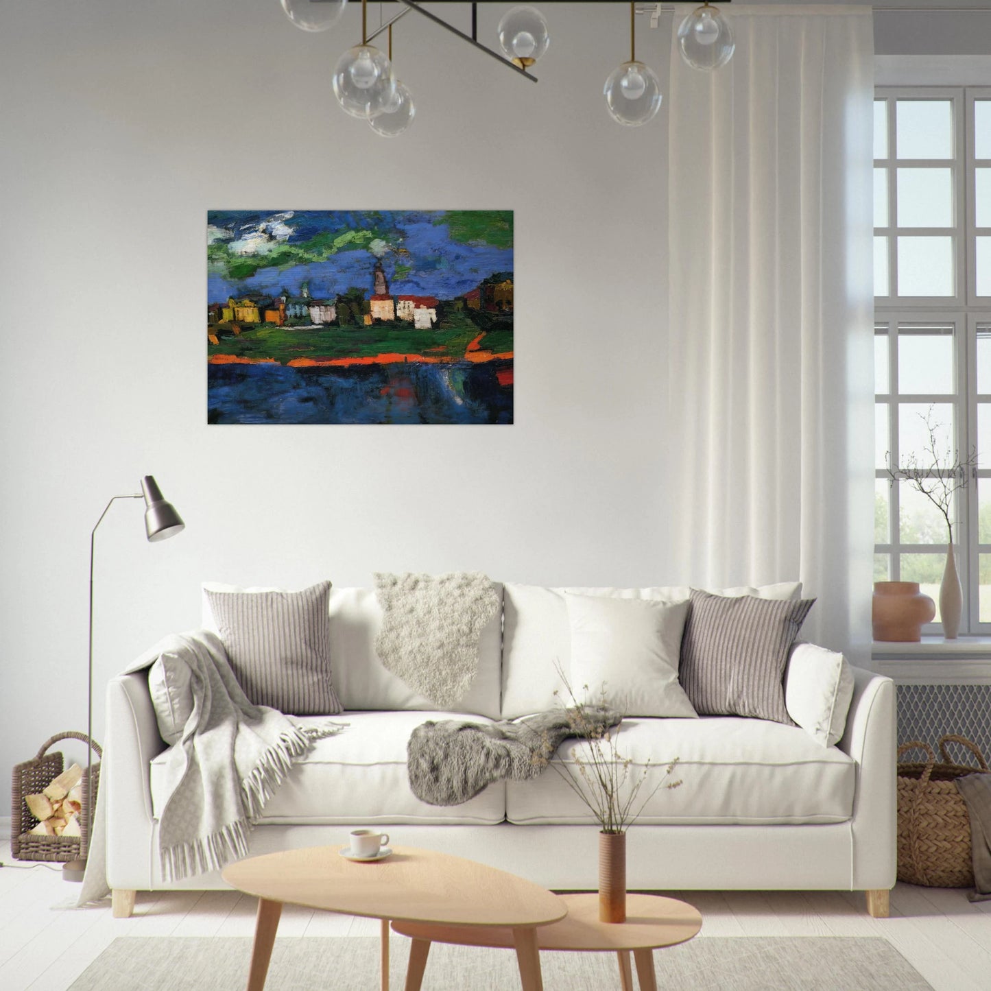 THE ELBE NEAR DRESDEN - OSKAR KOKOSCHKA Brushed Aluminum Print - 70x100 cm / 28x40 inches | OSKAR KOKOSCHKA Aluminum Print | OSKAR KOKOSCHKA Prints