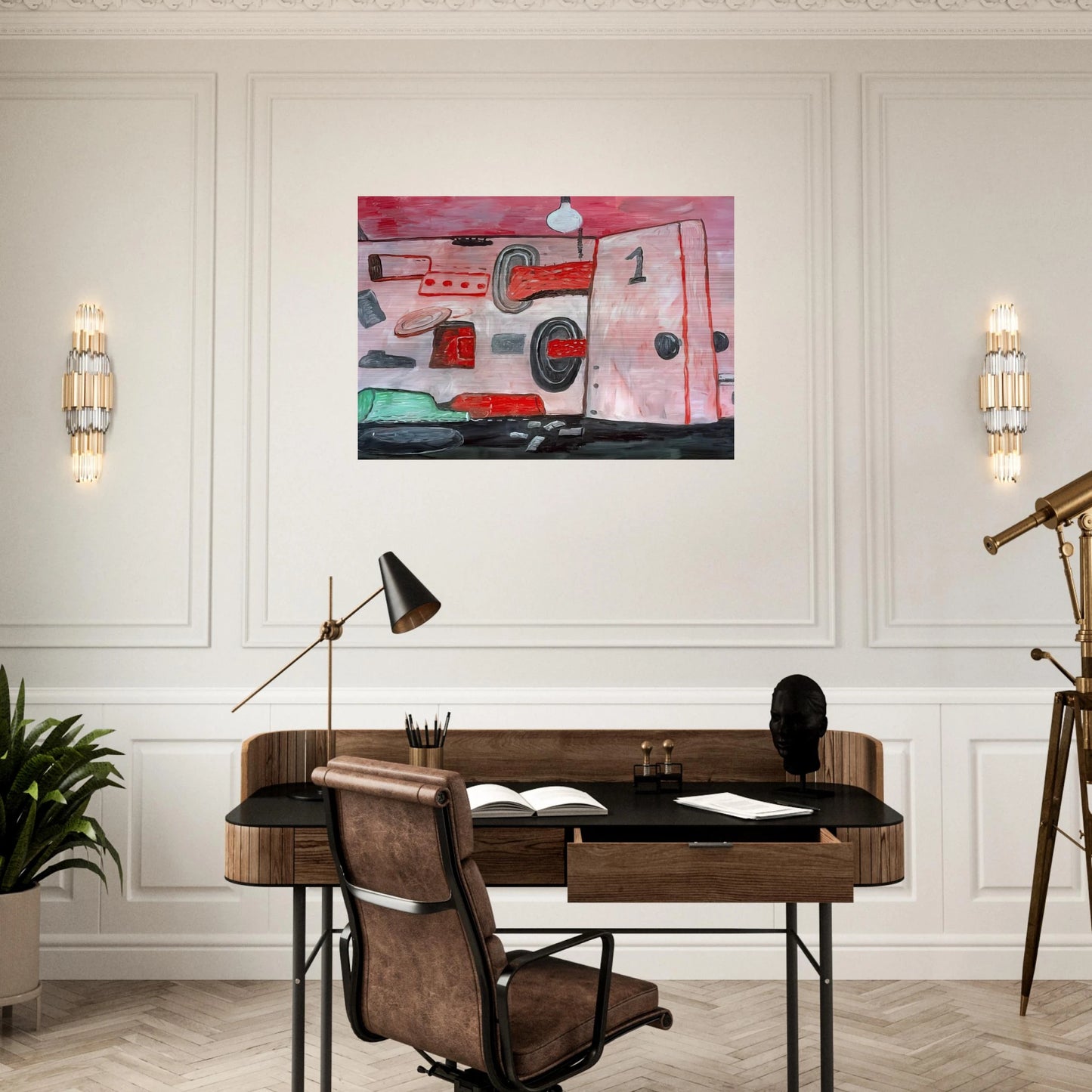 INSIDE OUTSIDE 1977 - Philip Guston Brushed Aluminum Print - 70x100 cm / 28x40 inches | Philip Guston Aluminum Print | Philip Guston Prints