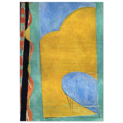 THE YELLOW CURTAIN - Henri Matisse Brushed Aluminum Print - 70x100 cm / 28x40 inches | Henri Matisse Aluminum Print | Henri Matisse Prints