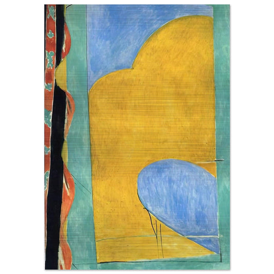 THE YELLOW CURTAIN - Henri Matisse Brushed Aluminum Print - 70x100 cm / 28x40 inches | Henri Matisse Aluminum Print | Henri Matisse Prints