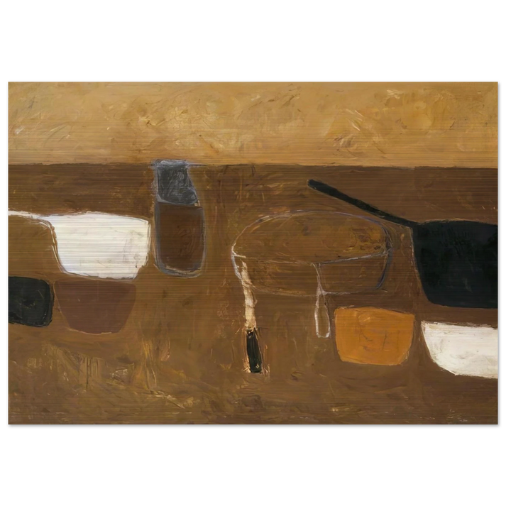 Brown Still Life - 1957 - William Scott Brushed Aluminum Print - 70x100 cm / 28x40 inches | William Scott Aluminum Print | William Scott Prints