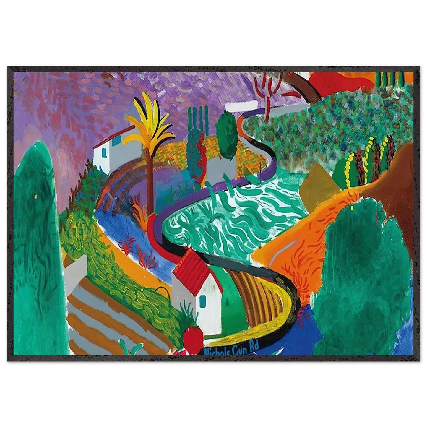 David Hockney - David Hockney Wall art - 30x45 cm / 12x18 inches - Premium Wooden Framed Poster With Fine Art Paper-canvas - White frame