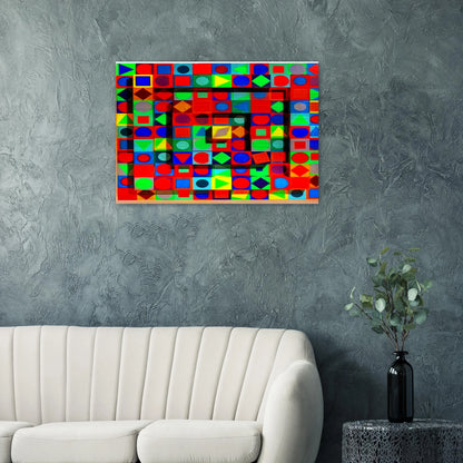Folklore - 1963 - Victor Vasarely Brushed Aluminum Print - 70x100 cm / 28x40 inches | Victor Vasarely Aluminum Print | Victor Vasarely Prints