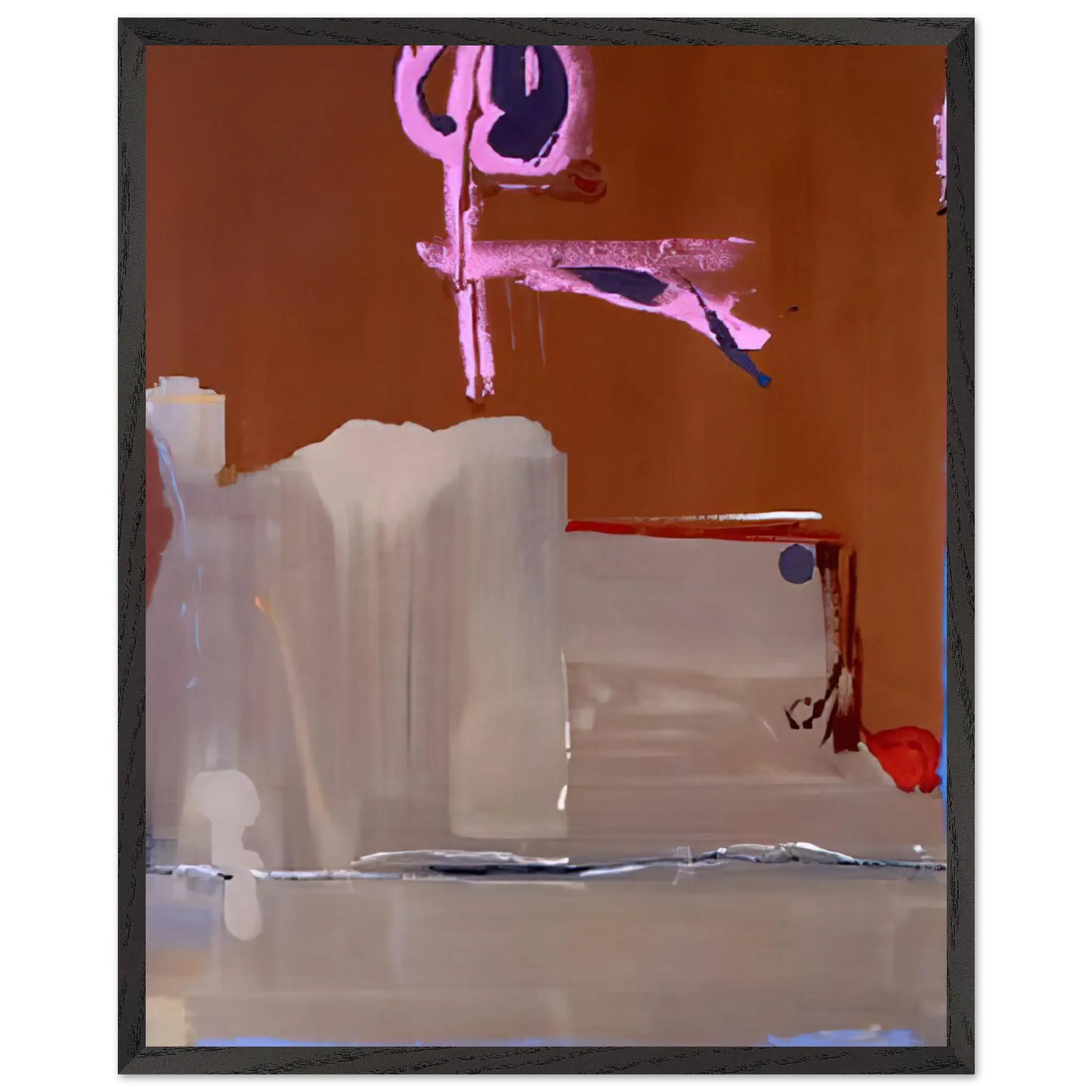 Helen Frankenthaler - Captain s Watch - 1986 Wall art - 28x43  cm / XL (11x17 Inches) - Premium Wooden Framed Poster With Fine Art Paper - White frame