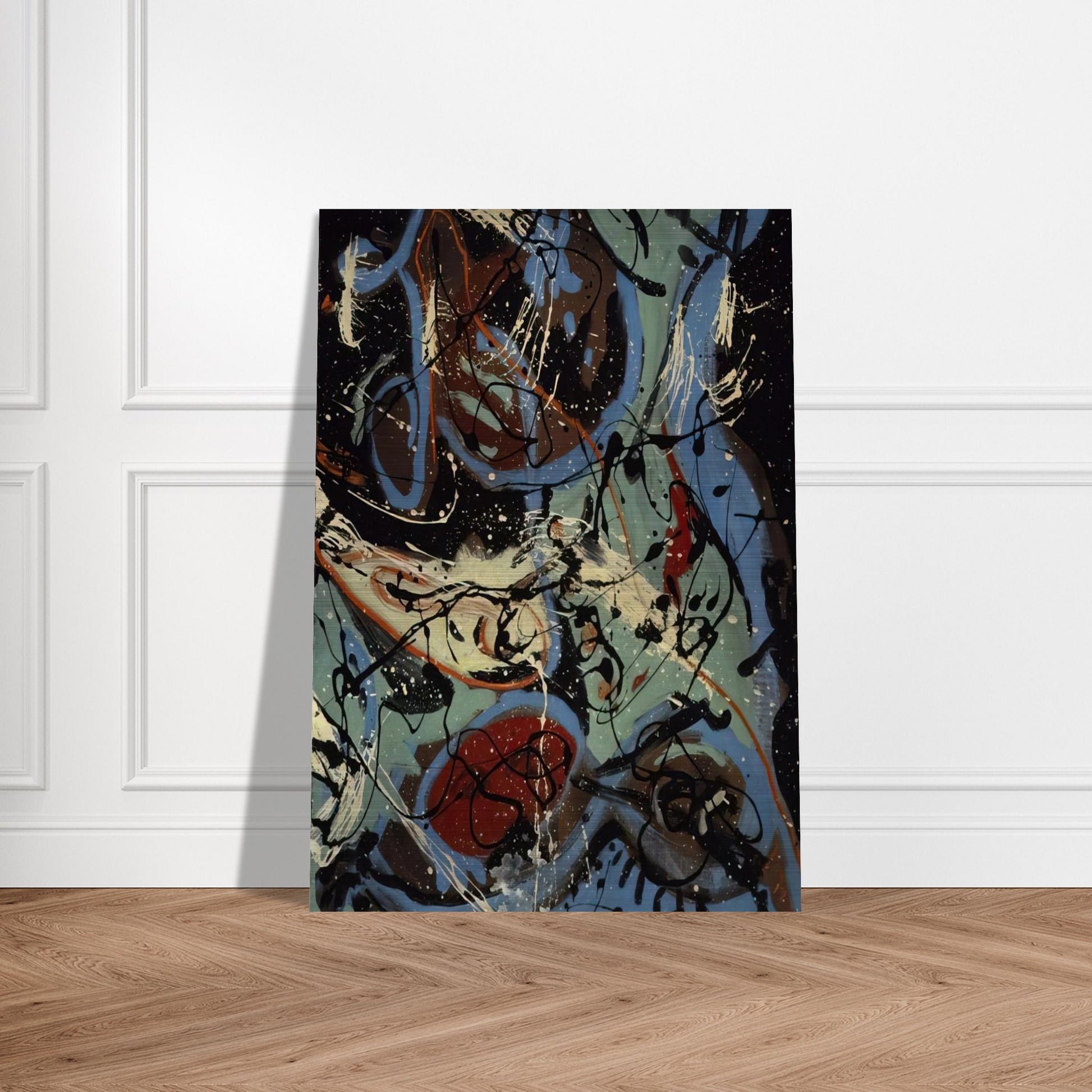 COMPOSITION WITH POURING II - Jackson Pollock Brushed Aluminum Print - 70x100 cm / 28x40 inches | Jackson Pollock Aluminum Print | Jackson Pollock Prints