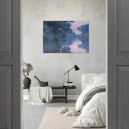 Morning on the Seine near Giverny 02 - claude monet Brushed Aluminum Print - 70x100 cm / 28x40 inches | claude monet Aluminum Print | claude monet Prints
