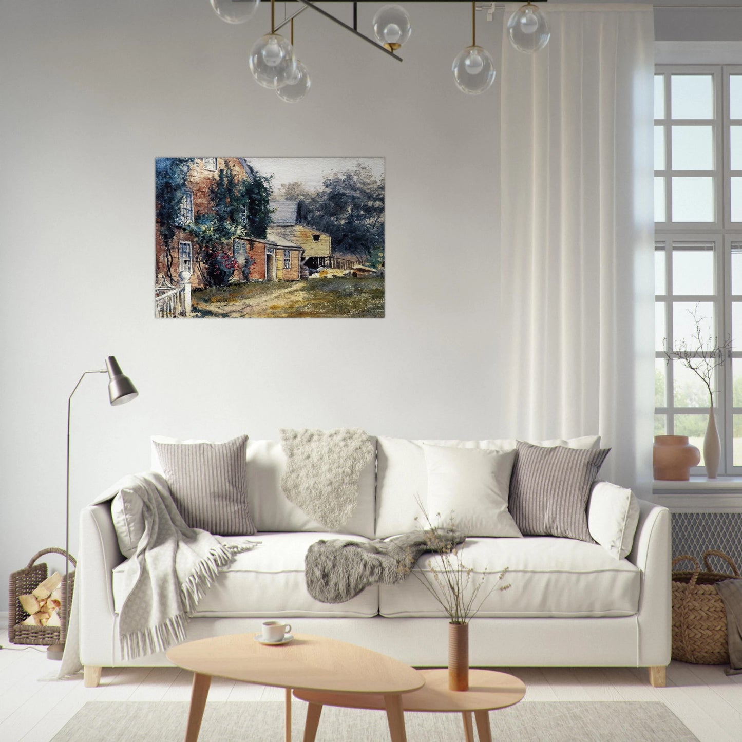 Old House, Nantucket - Childe Hassam Brushed Aluminum Print - 70x100 cm / 28x40 inches | Childe Hassam Aluminum Print | Childe Hassam Prints