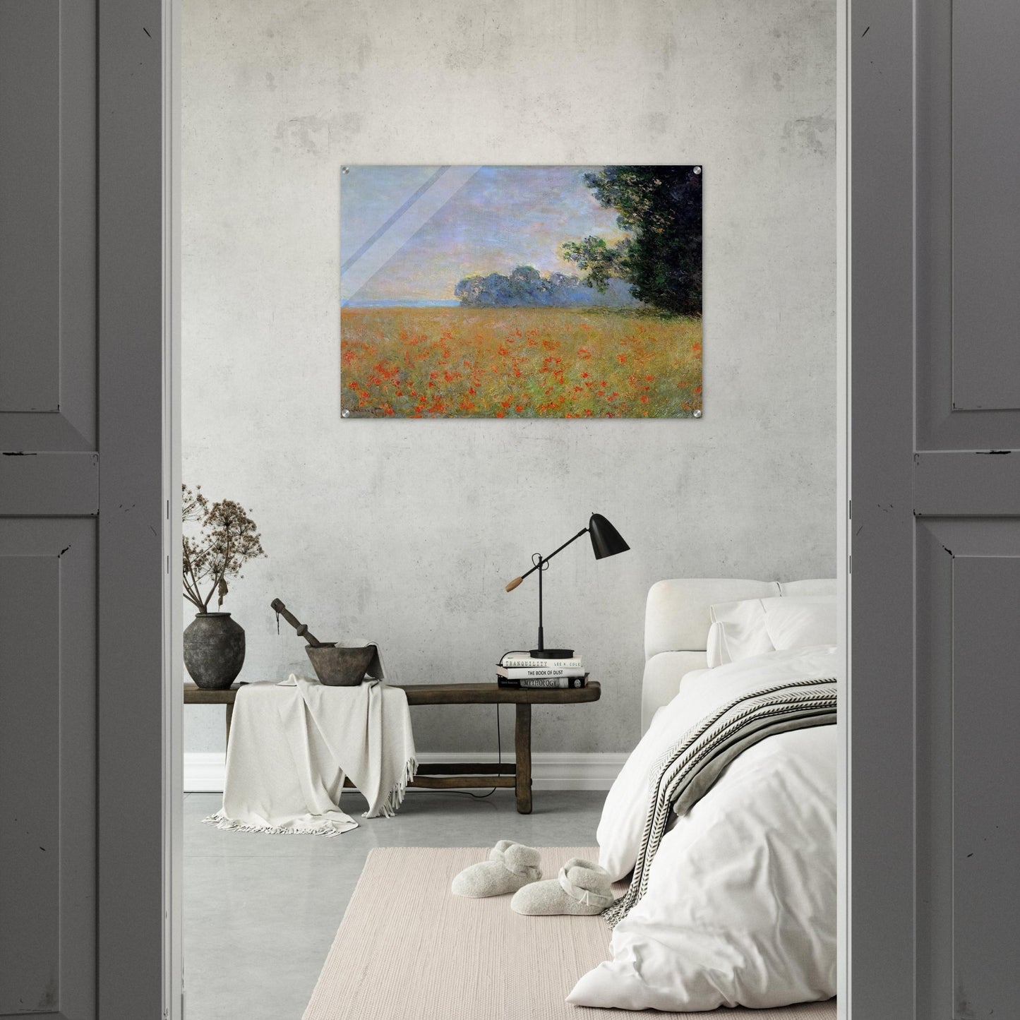 Oat and Poppy Field - claude monet Acrylic Print - 70x100 cm / 28x40″ inches | claude monet Wall Art | claude monet Prints