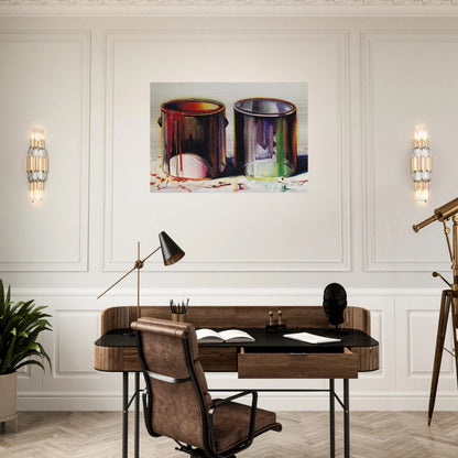 Two Paint Cans - 1987 - Wayne Thiebaud Brushed Aluminum Print - 70x100 cm / 28x40 inches | Wayne Thiebaud Aluminum Print | Wayne Thiebaud Prints